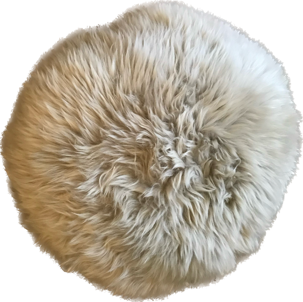 Virgin Australian Sheep Fur 16” Round Pillow VSF16DPLS P